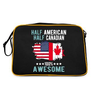 Halb Amerikaner Halb Kanadier - Retro Tasche - Schwarz/Gold - Hinten