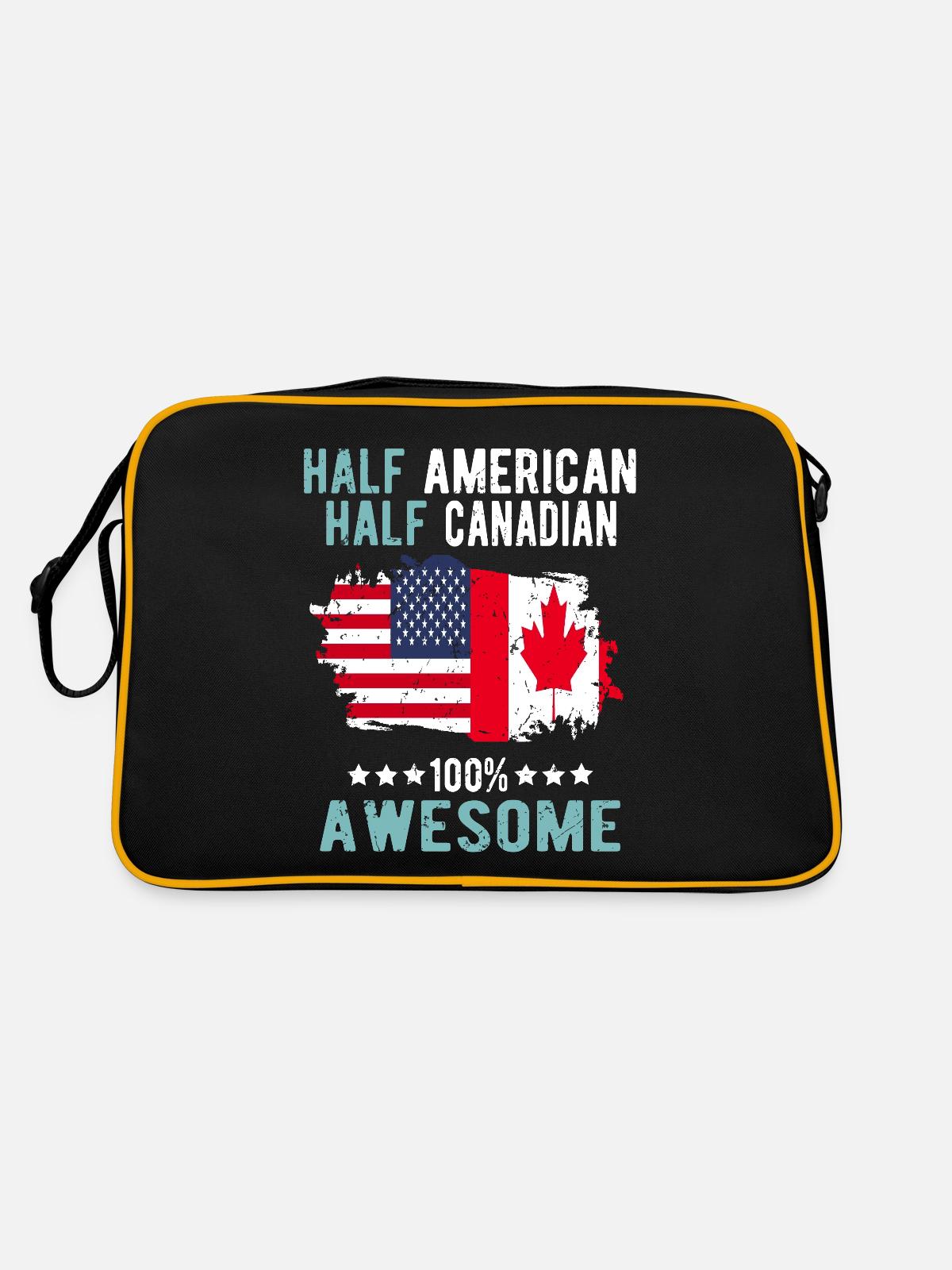 Half American Half Canadian - Retro Bag - black/gold - Back