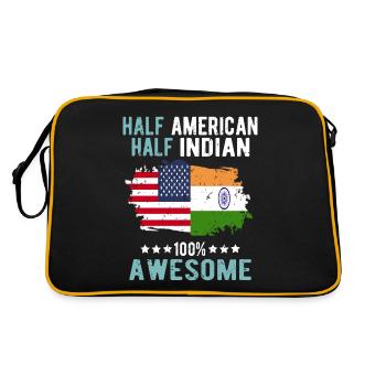 Halb Amerikaner Halb Inder - Retro Tasche - Schwarz/Gold - Hinten