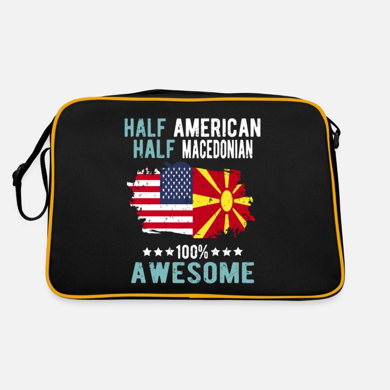 Half American Half Macedonian - Retro Bag - black/gold