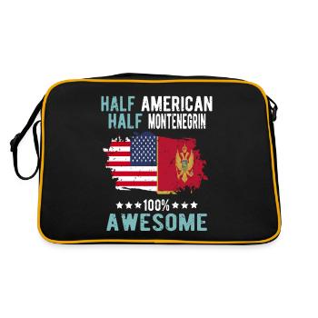 Half American Half Montenegrin - Retro Bag - black/gold - Back