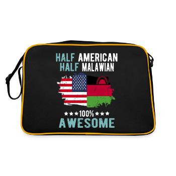 Moitié américain moitié Malawi - Sac Retro - noir/or - Dos