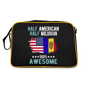 Half American Half Moldovan - Retro Bag - black/gold - Back