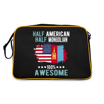 Half American Half Mongolian - Retro Bag - black/gold - Back