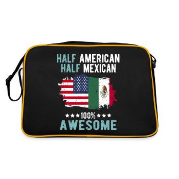 Half American Half Mexican - Retro Bag - black/gold - Back
