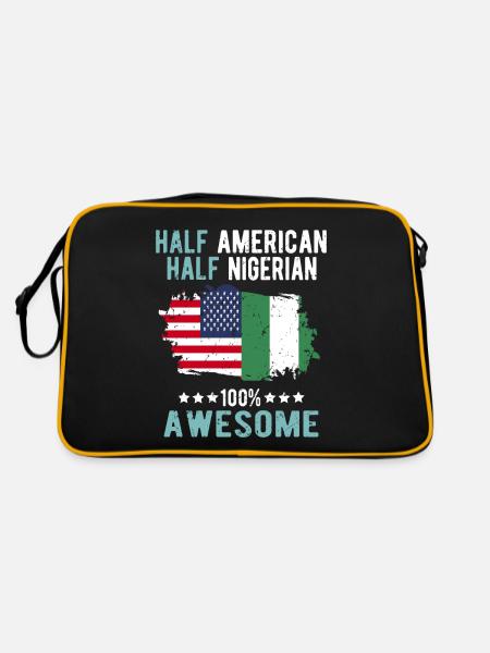 Half American Half Nigerian - Retro Bag - black/gold - Back