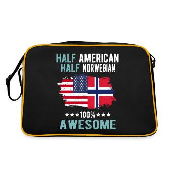 Half American Half Norwegian - Retro Bag - black/gold - Back