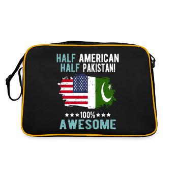 Half American Half Pakistani - Retro Bag - black/gold - Back