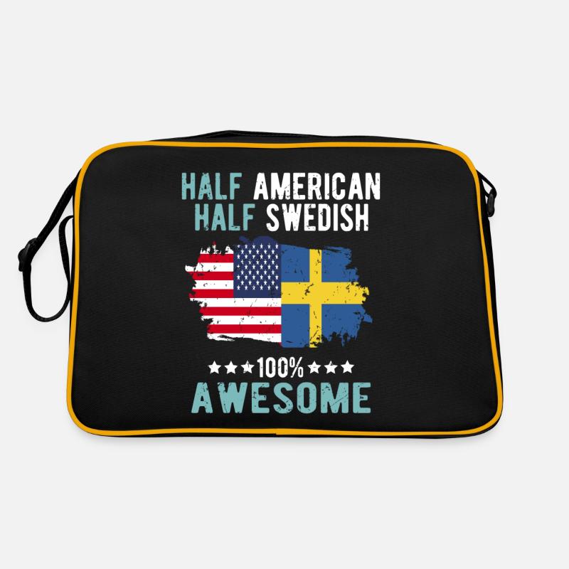Halb Amerikaner Halb Schwede Retro Tasche