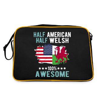 Halb Amerikaner Halb Waliser - Retro Tasche - Schwarz/Gold - Hinten