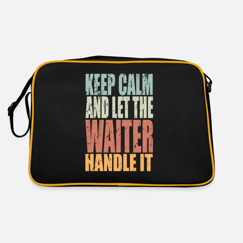 Keep Calm Kellner Spruch Kellner Geschenk Retro Tasche