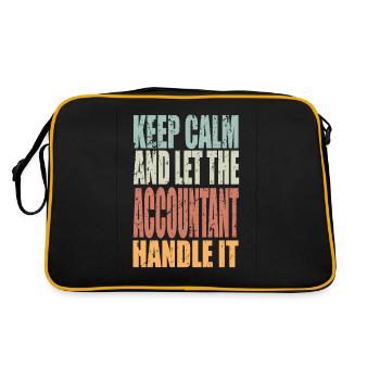 Keep Calm Buchhalter Spruch Buchhalter Geschenk - Retro Tasche - Schwarz/Gold - Hinten