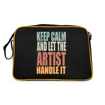Keep Calm Artist Saying Artist Gift - Retro Bag - black/gold - Back