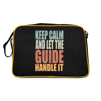 Keep Calm Guide Saying Guide Gift - Retro Bag - black/gold - Back