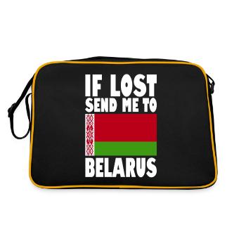 Belarus Flag Slogan - Retro Bag - black/gold - Back