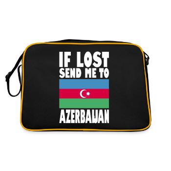 Azerbaijan Flagge Spruch - Retro Tasche - Schwarz/Gold - Hinten