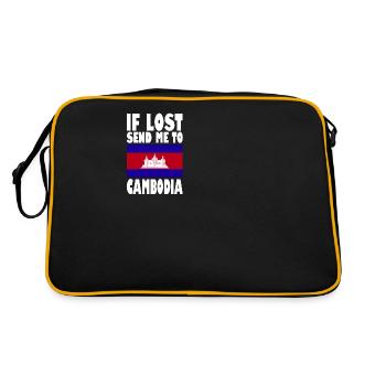 Drapeau du Cambodge Disant - Sac Retro - noir/or - Dos