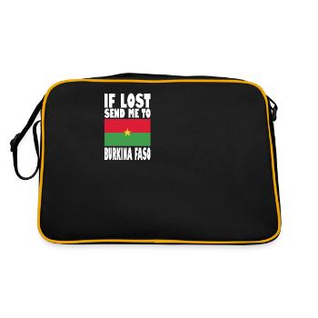 Slogan du drapeau du Burkina Faso - Sac Retro - noir/or - Dos