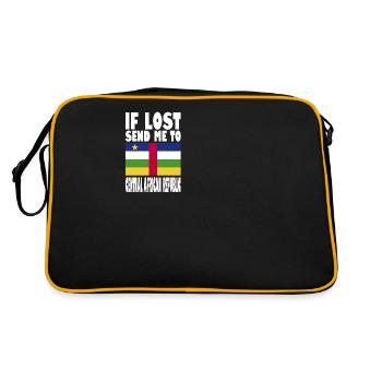 Central African Republic Flag Saying - Retro Bag - black/gold - Back