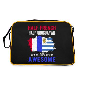 Halb Franzose Halb Uruguayer - Retro Tasche - Schwarz/Gold - Hinten