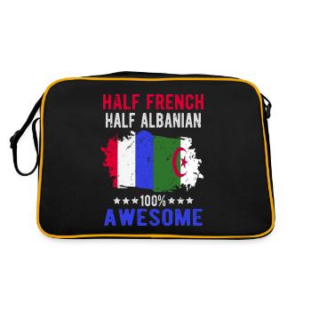 Halb Franzose Halb Albaner - Retro Tasche - Schwarz/Gold - Hinten