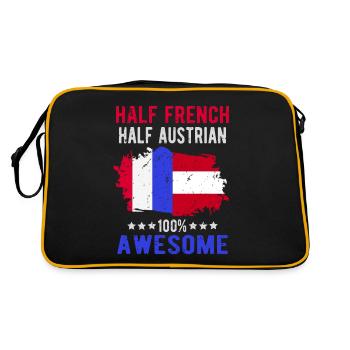 Halb Franzose Halb Österreicher - Retro Tasche - Schwarz/Gold - Hinten