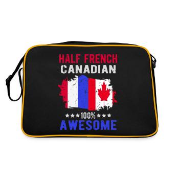 Halb Franzose Halb Kanadier - Retro Tasche - Schwarz/Gold - Hinten