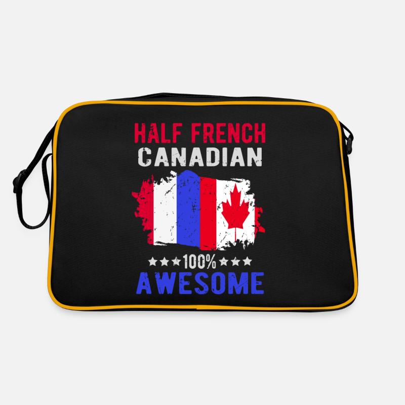 Halb Franzose Halb Kanadier - Retro Tasche - Schwarz/Gold