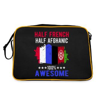 Halb Franzose Halb Afghane - Retro Tasche - Schwarz/Gold - Hinten