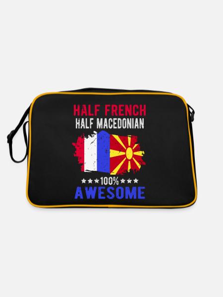 Moitié Français moitié macédonien - Sac Retro - noir/or