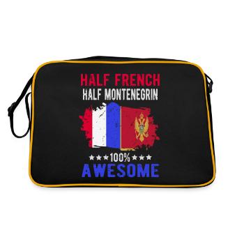 Half French Half Montenegrin - Retro Bag - black/gold - Back