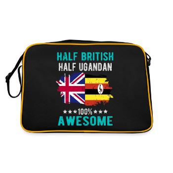 Half British Half Ugandan - Retro Bag - black/gold - Back