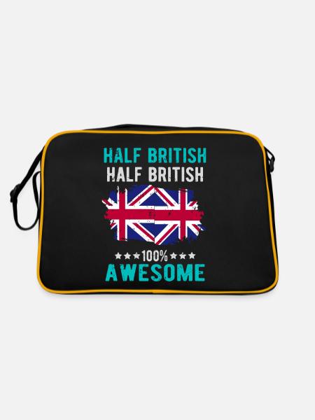 Halb Brite Halb Brite - Retro Tasche - Schwarz/Gold - Hinten