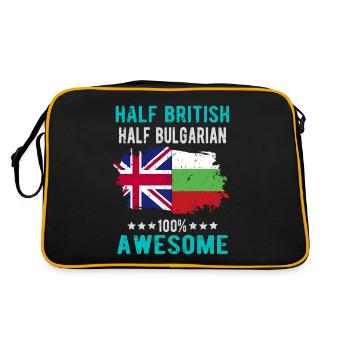 Halb Brite Halb Bulgare - Retro Tasche - Schwarz/Gold - Hinten