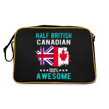 Halb Brite Halb Kanadier - Retro Tasche - Schwarz/Gold - Hinten