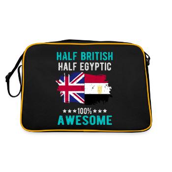 Halb Brite Halb Ägypter - Retro Tasche - Schwarz/Gold - Hinten