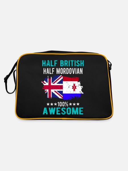 Moitié britannique Moitié Mordwinen - Sac Retro - noir/or - Dos