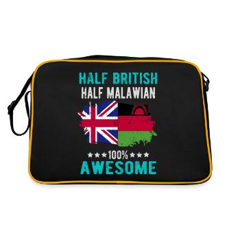 Moitié britannique moitié Malawi - Sac Retro - noir/or - Dos