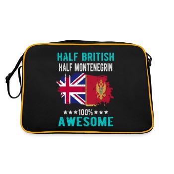 Half British Half Montenegrin - Retro Bag - black/gold - Back