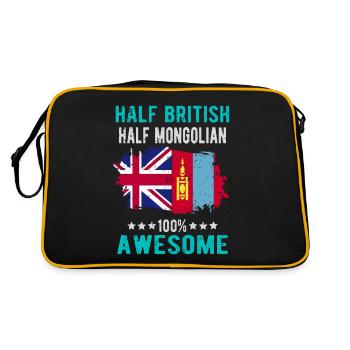 Halb Brite Halb Mongole - Retro Tasche - Schwarz/Gold - Hinten