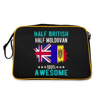 Half British Half Moldovan - Retro Bag - black/gold - Back