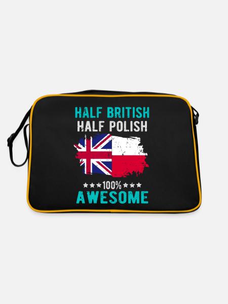 Halb Brite Halb Singapurer - Retro Tasche - Schwarz/Gold - Hinten