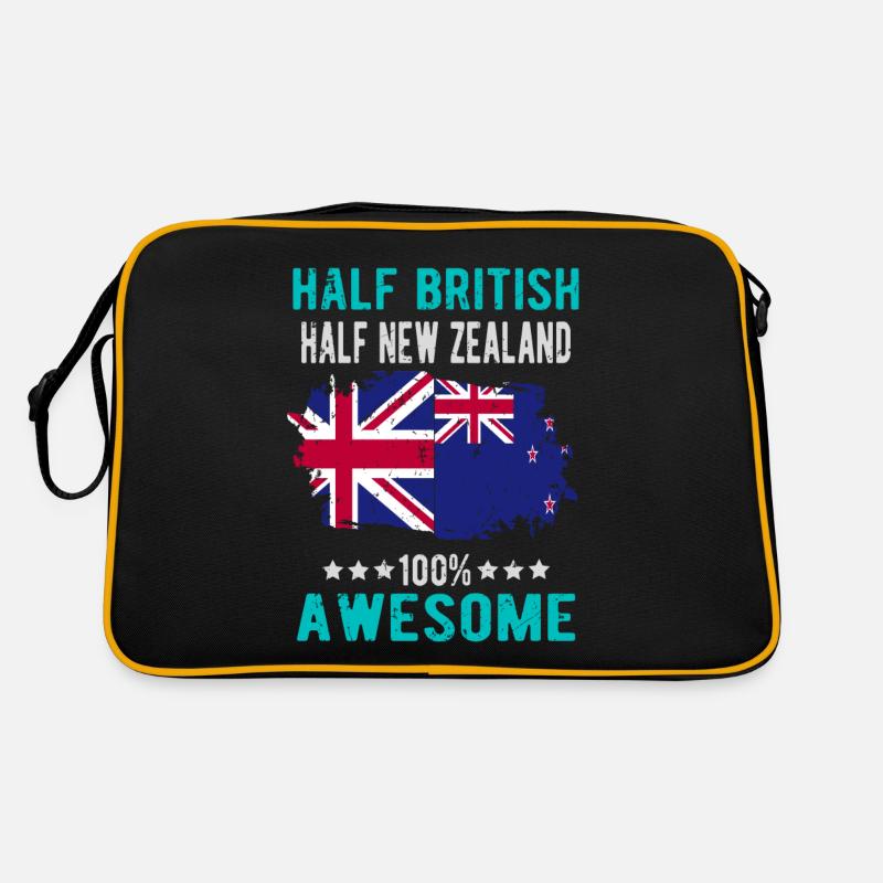 Half British Half New Zealander - Retro Bag - black/gold