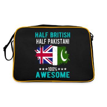 Half British Half Pakistanis - Retro Bag - black/gold - Back