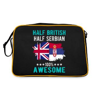 Mi-Britannique, mi-serbe - Sac Retro - noir/or - Dos