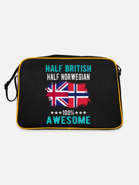 Half British Half Norwegian - Retro Bag - black/gold - Back