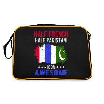 Half French Half Pakistani - Retro Bag - black/gold - Back