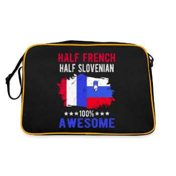 Halb Franzose Halb Slowenier - Retro Tasche - Schwarz/Gold - Hinten
