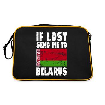 Belarus Flag Slogan - Retro Bag - black/gold - Back