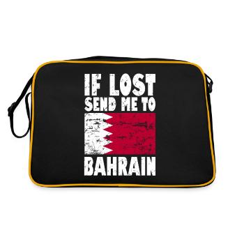 Bahrain Flagge Spruch - Retro Tasche - Schwarz/Gold - Hinten